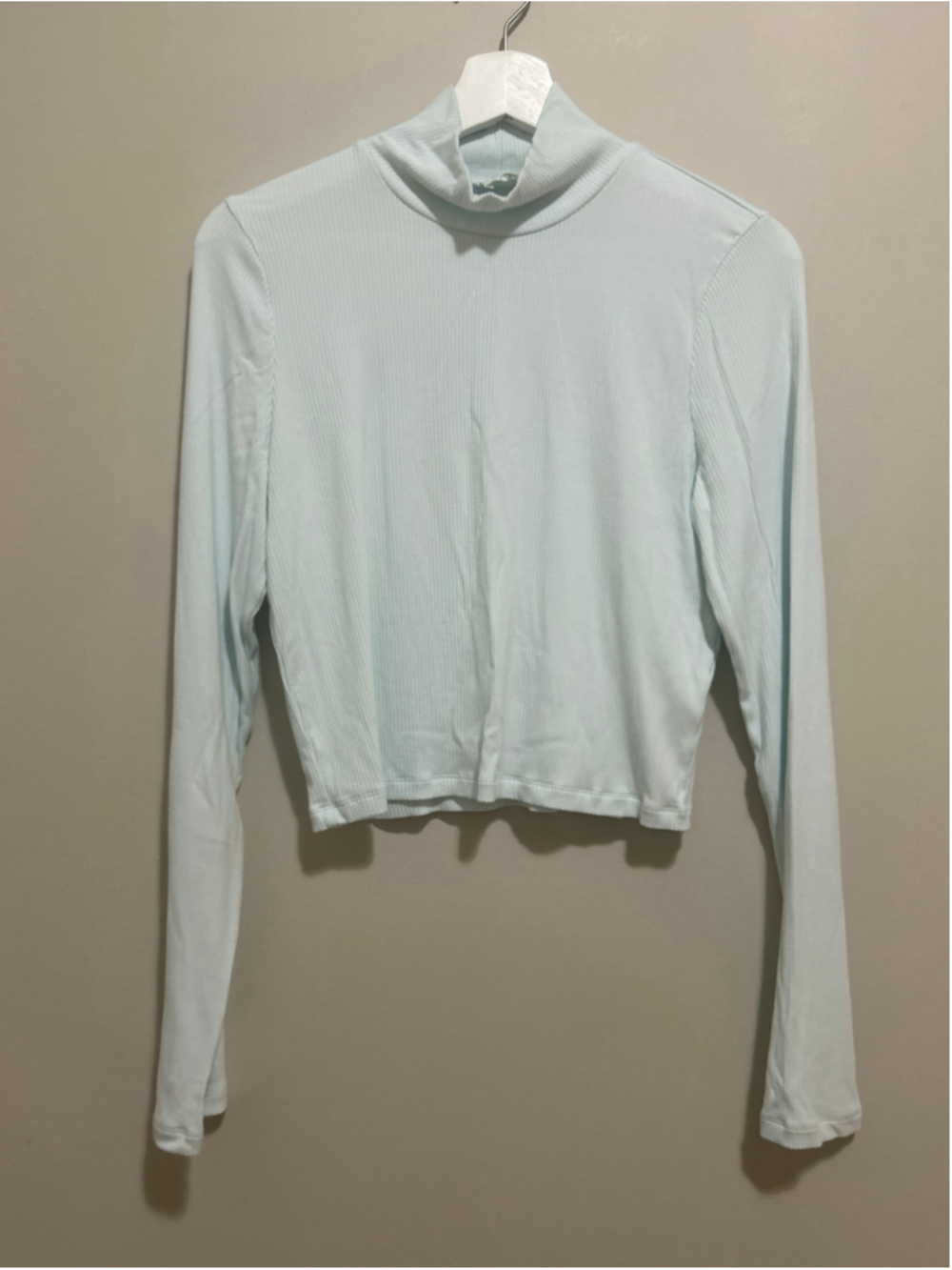 Women's Wilfred Long Sleeve Mock Neck Top Light Blue Size XL